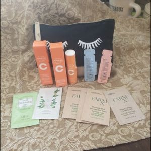 Vitamin C Clarifying, Brightening Sample Bundle:  Avon, DHC with Ipsy bag